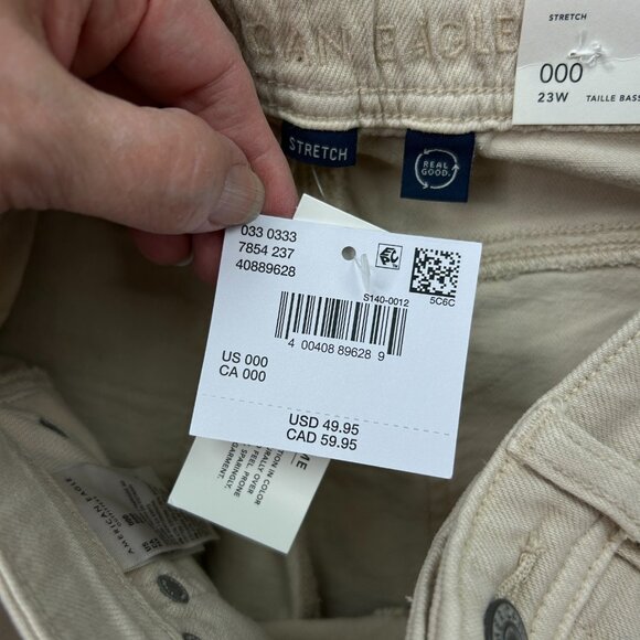 American Eagle Dreamy Drape Easy Shortie Shorts Women's Size 000 / 23 Khaki NWT - Picture 4 of 12